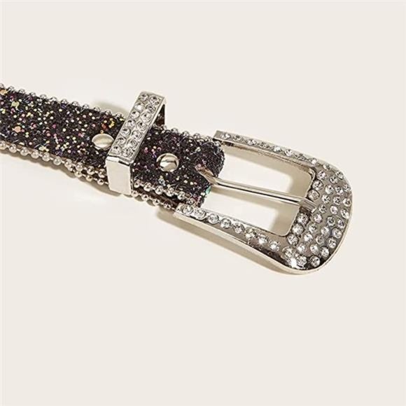 NociHah Rhinestone Belt Western Cowboy Cowgirl Bling Studded Leather Belt main image 4